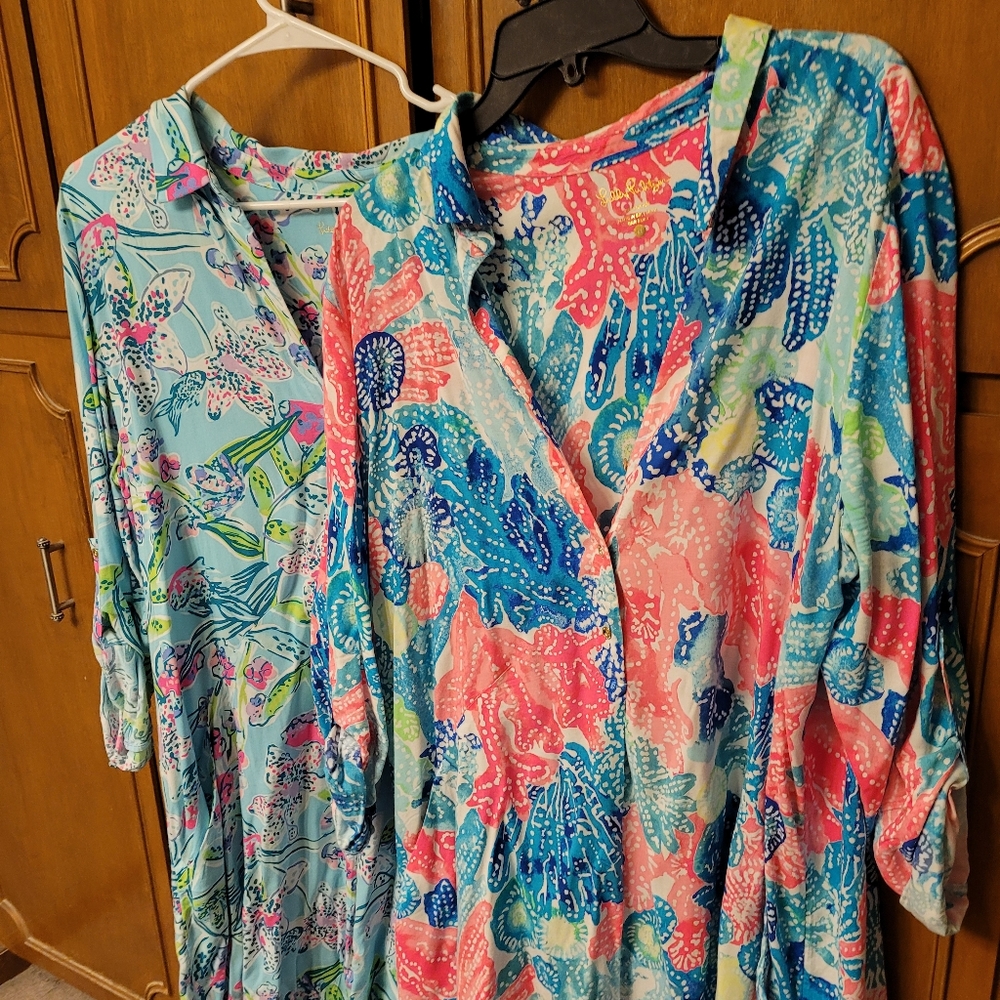 Lilly Pulitzer shirt dress XL EUC